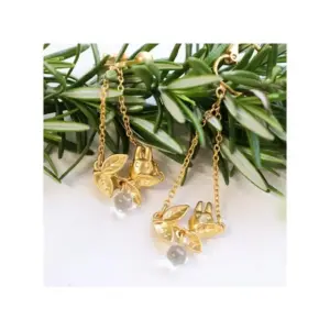 Maison Ghibli White Totoro Clip Earrings Jewel Hidden In A Leaf – My Neighbor Totoro- Jewellery